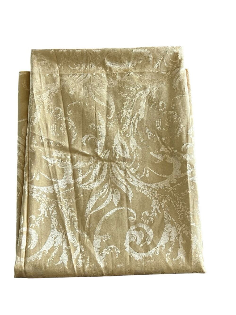 Damask Jacquard Gold Autumn Bronze Fabric Holiday Tablecloth 60x82